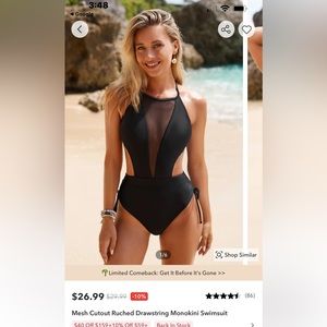 Brand new with tags Cupshe sexy black bathing suit